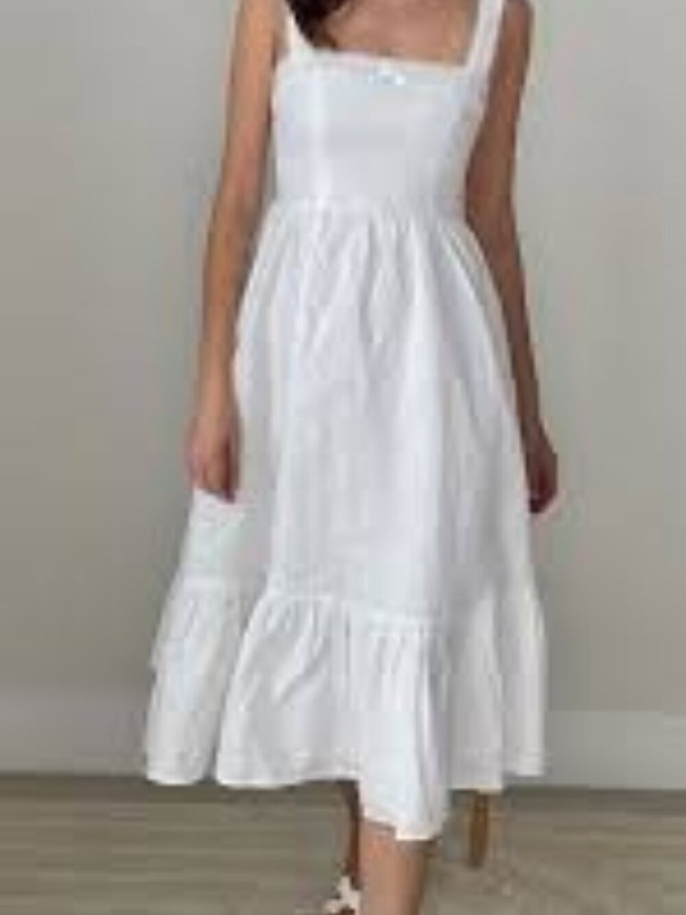 57 - NWT REFORMATION ROWEN SQUARE NECK SMOCKED LINEN SUNDRESS - Picture 3 of 5